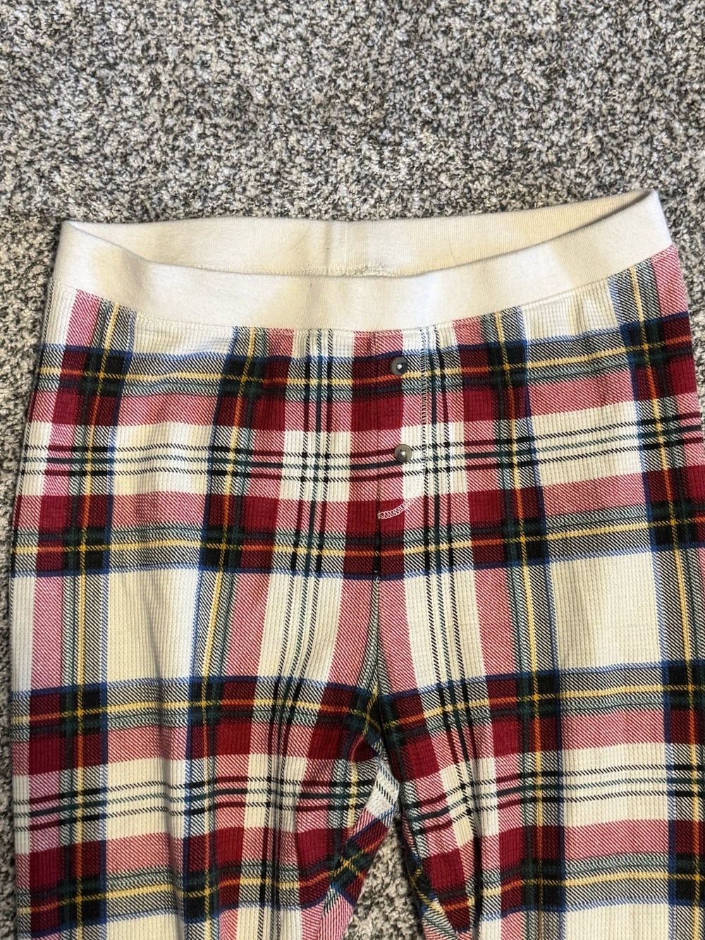 Womens Plaid Thermal Holiday Bottoms - Red, Cream, and Green, size M, NWOT - Picture 2 of 5